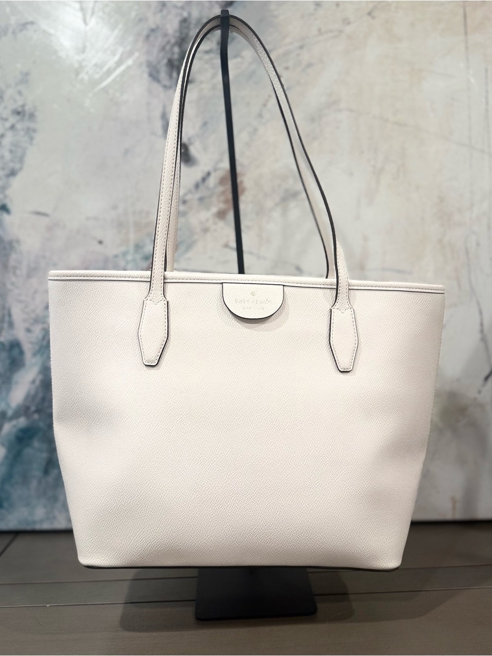 Women's White Leather Tote Bag